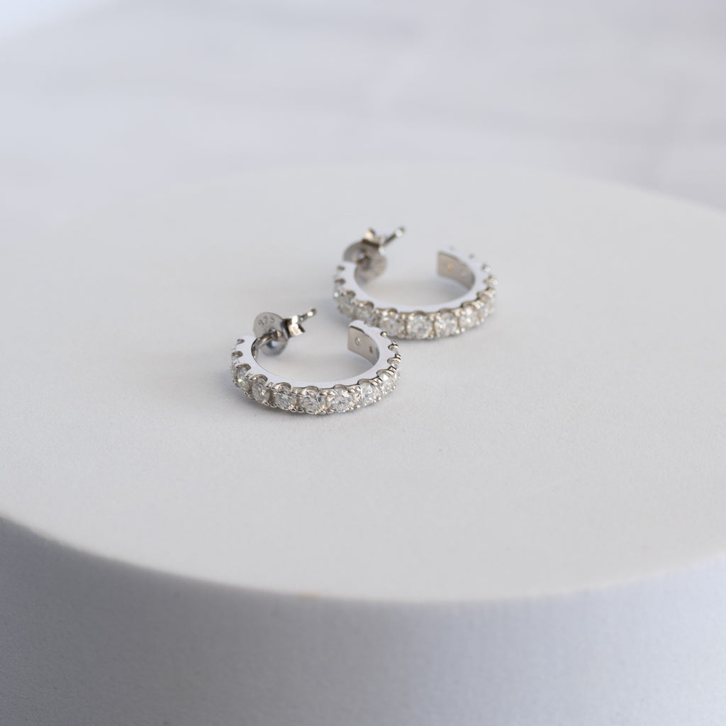 Sterling Silver Moissanite Hoop Earrings – 16mm | 1.56ct