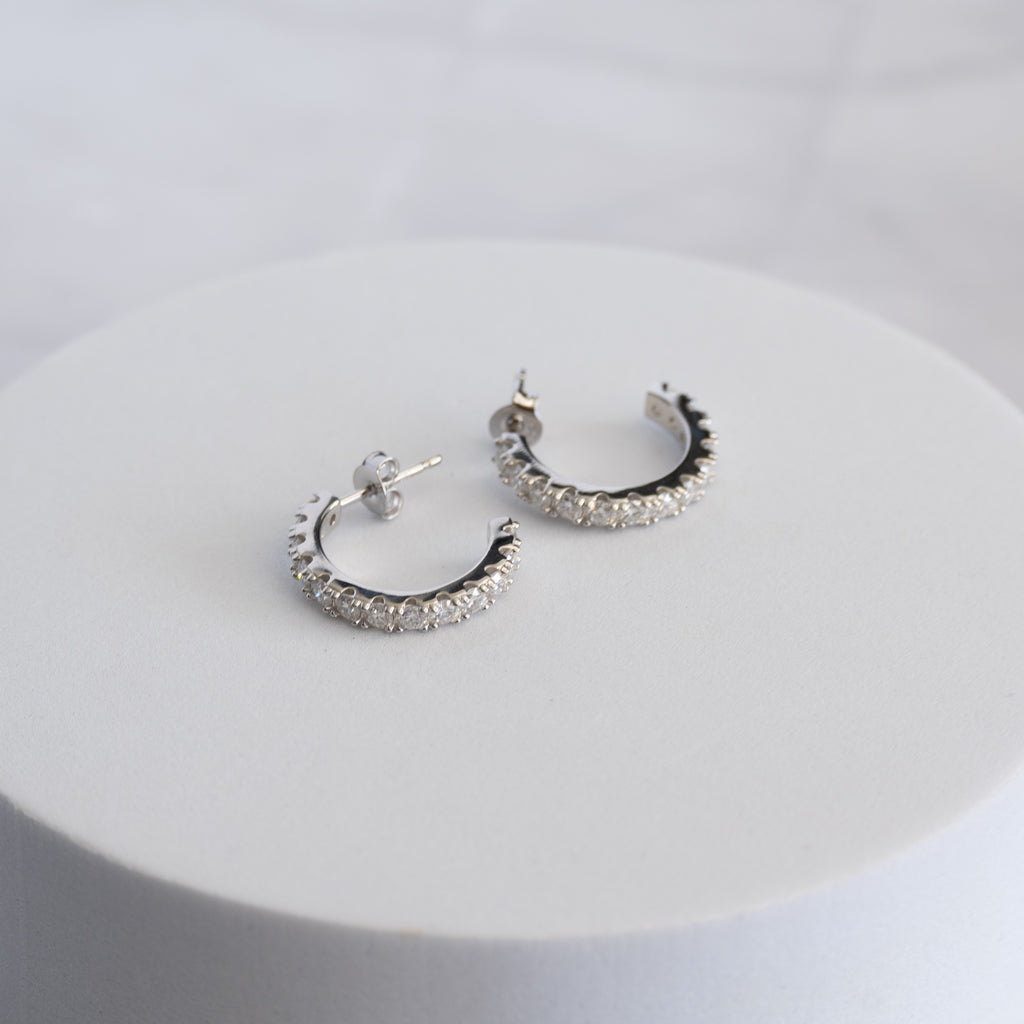 Sterling Silver Moissanite Hoop Earrings – 18mm | 1.56ct