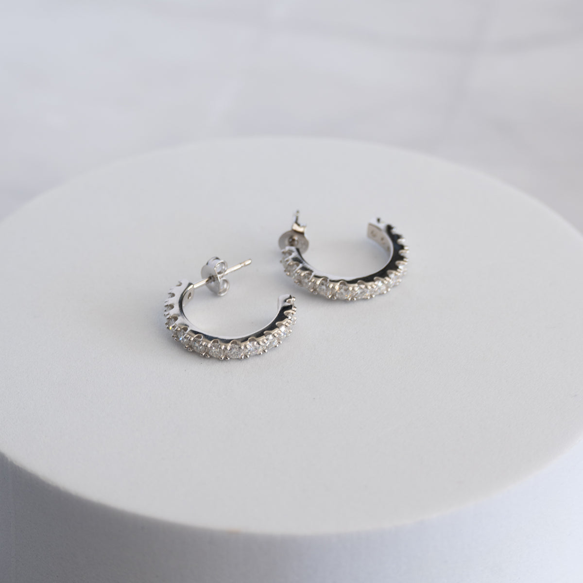 Sterling Silver Moissanite Hoop Earrings – 18mm | 1.56ct