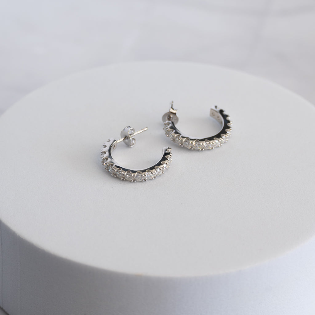 Sterling Silver Moissanite Hoop Earrings – 18mm | 1.56ct