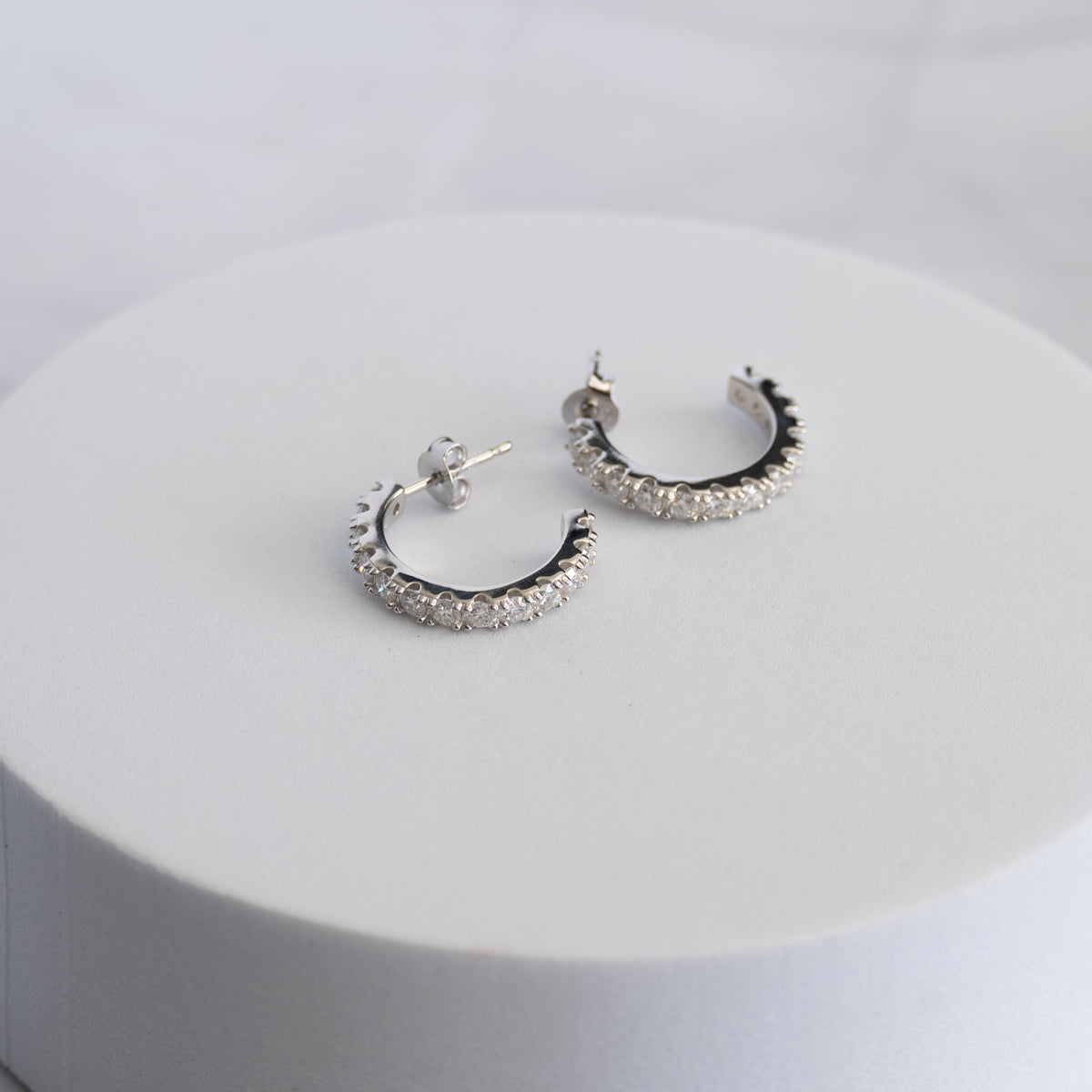 Sterling Silver Moissanite Hoop Earrings – 18mm | 1.56ct