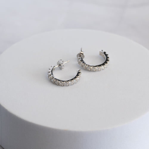 Sterling Silver Moissanite Hoop Earrings – 18mm | 1.56ct