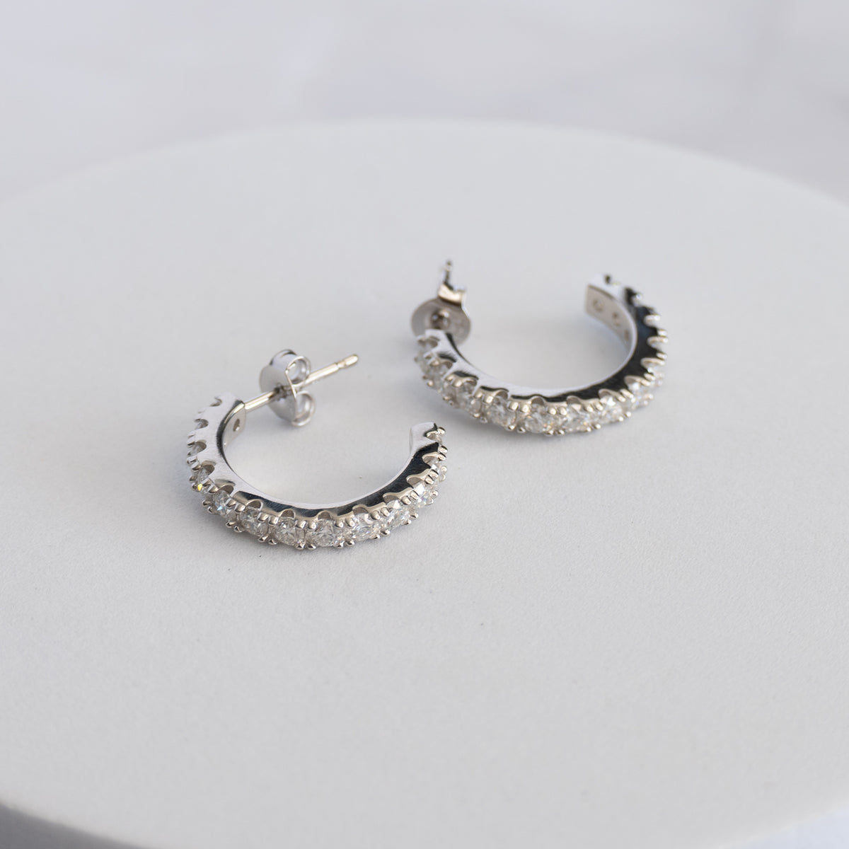 Sterling Silver Moissanite Hoop Earrings – 18mm | 1.56ct