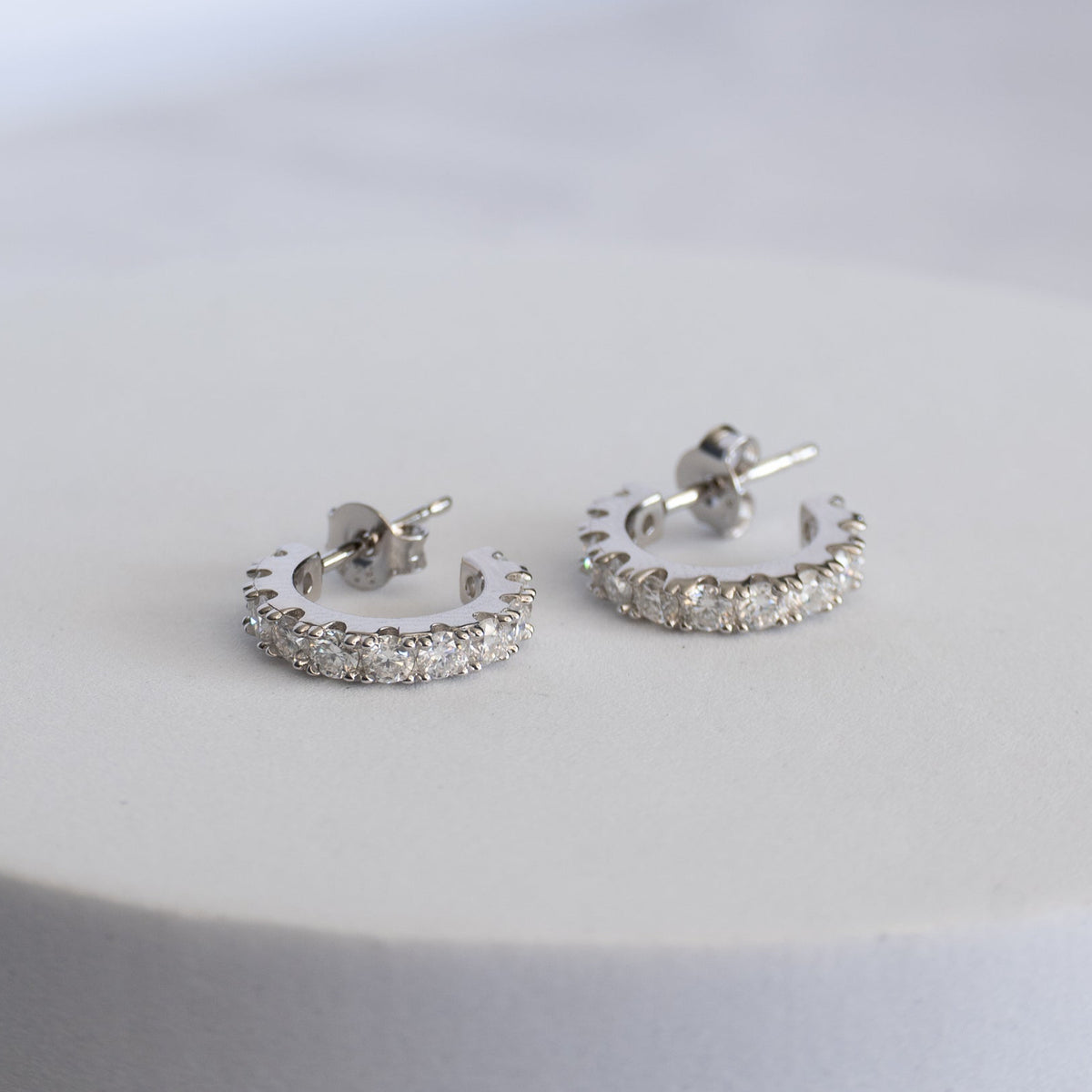 Sterling Silver Moissanite Hoop Earrings – 14mm | 1.32ct