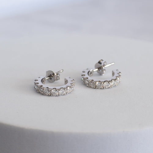 Sterling Silver Moissanite Hoop Earrings – 14mm | 1.32ct