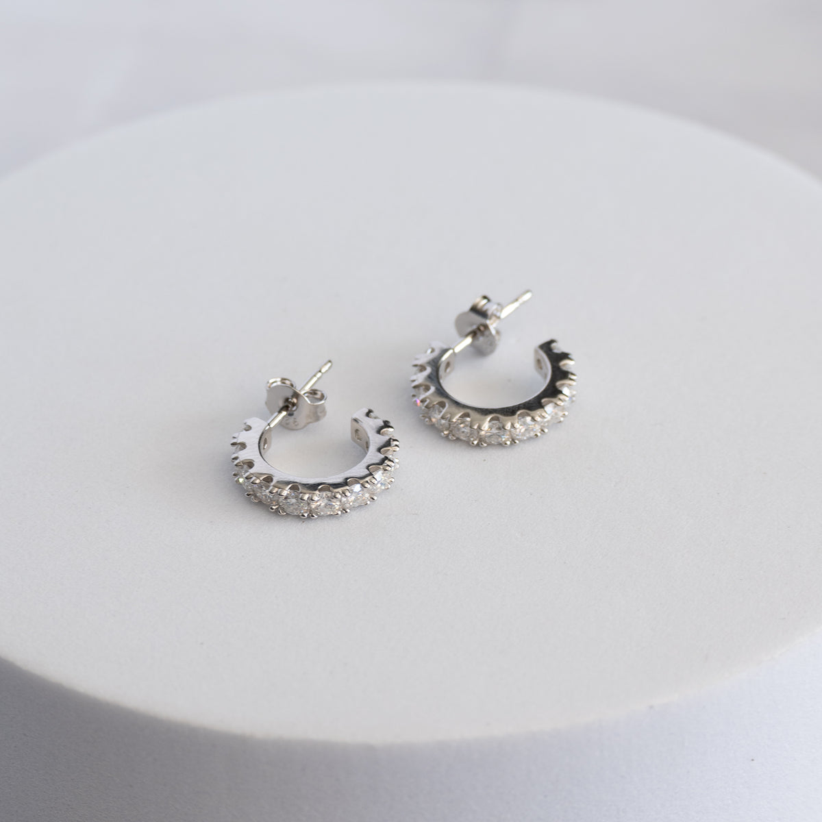 Sterling Silver Moissanite Hoop Earrings – 14mm | 1.32ct