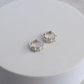 Sterling Silver Four-Stone Moissanite Huggie Earrings