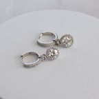 Sterling Silver Moissanite Huggie Drop Earrings – 2ct