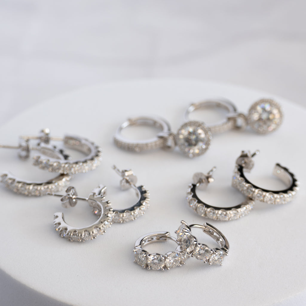 Sterling Silver Moissanite Hoop Earrings – 18mm | 1.56ct