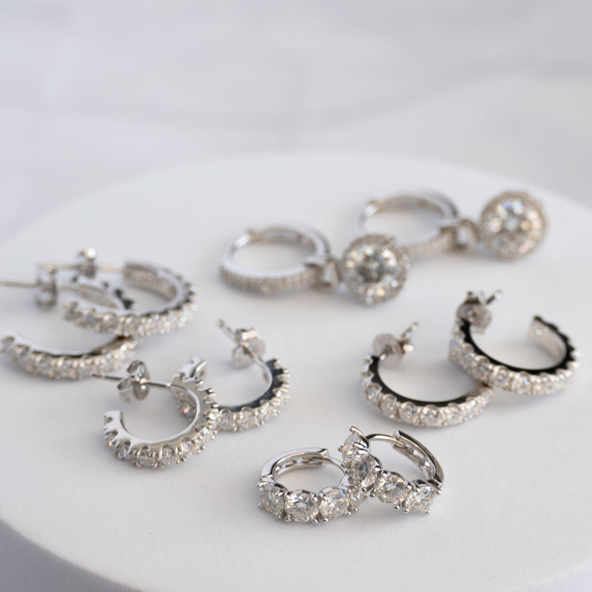 Sterling Silver Moissanite Hoop Earrings – 18mm | 1.56ct