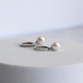 Sterling Silver Pretty Woman Freshwater Pearl & Cubic Zirconia Huggie Earrings
