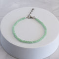 Green Angelite Gemstone Bracelet with Sterling Silver Clasp – 3–4mm | 17–20cm