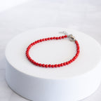 Red Paste Stone Bracelet with Sterling Silver Clasp