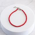 Red Paste Stone Bracelet with Sterling Silver Clasp