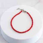 Red Paste Stone Bracelet with Sterling Silver Clasp