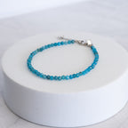 Apatite Gemstone Bracelet with Sterling Silver Clasp – 3–4mm | 17–20cm
