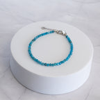 Apatite Gemstone Bracelet with Sterling Silver Clasp – 3–4mm | 17–20cm