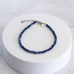 Sodalite Gemstone Bracelet with Sterling Silver Clasp – 3–4mm | 17–20cm
