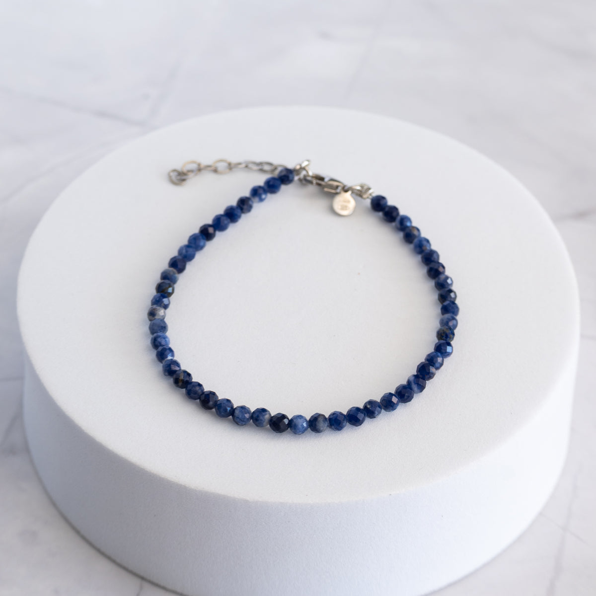 Sodalite Gemstone Bracelet with Sterling Silver Clasp – 3–4mm | 17–20cm