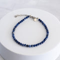 Sodalite Gemstone Bracelet with Sterling Silver Clasp – 3–4mm | 17–20cm