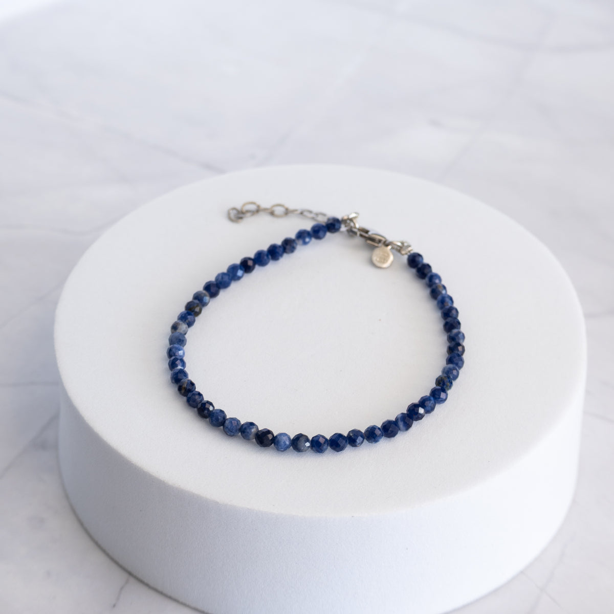 Sodalite Gemstone Bracelet with Sterling Silver Clasp – 3–4mm | 17–20cm