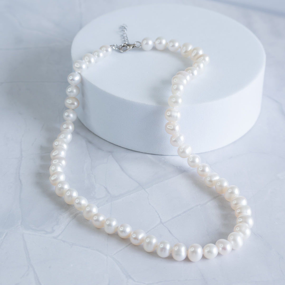 Freshwater Pearl Necklace with Sterling Silver Clasp – 6–7mm | 38–42cm