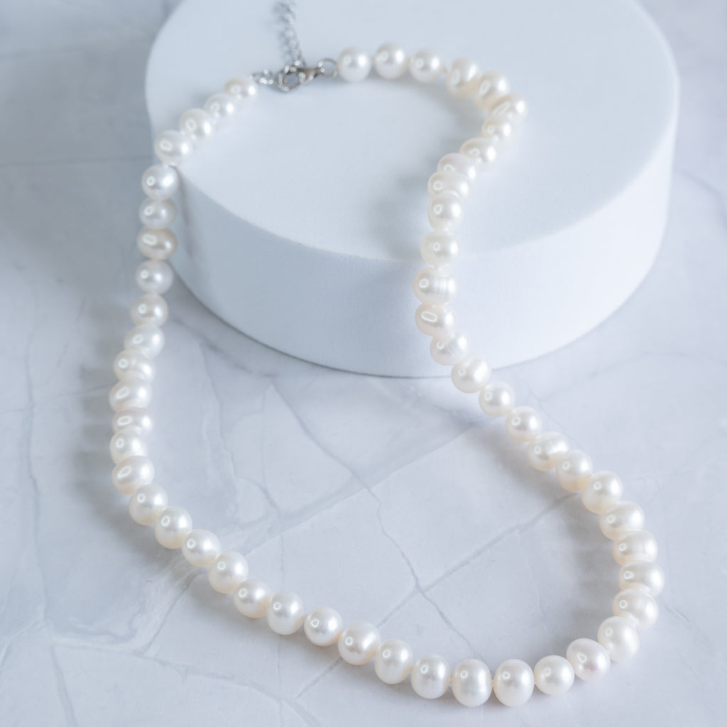 Freshwater Pearl Necklace with Sterling Silver Clasp – 6–7mm | 38–42cm
