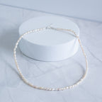 Freshwater Rice Pearl Necklace with Sterling Silver Clasp – 3–4mm | 37–42cm