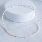 Freshwater Rice Pearl Necklace with Sterling Silver Clasp – 3–4mm | 37–42cm