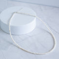 3-4 mm Freshwater Pearl Necklace with Sterling Silver Clasp - 40–45cm