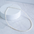 3-4 mm Freshwater Pearl Necklace with Sterling Silver Clasp - 40–45cm