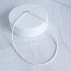 3-4 mm Freshwater Pearl Necklace with Sterling Silver Clasp - 40–45cm