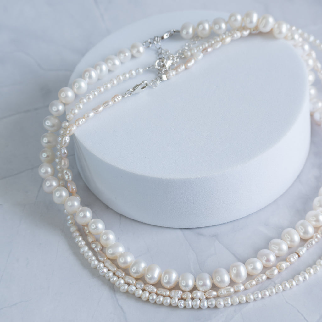 Freshwater Pearl Necklace with Sterling Silver Clasp – 6–7mm | 38–42cm