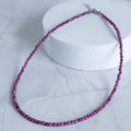 Ruby Gemstone Necklace with Sterling Silver Clasp – 3–4mm | 39–42cm