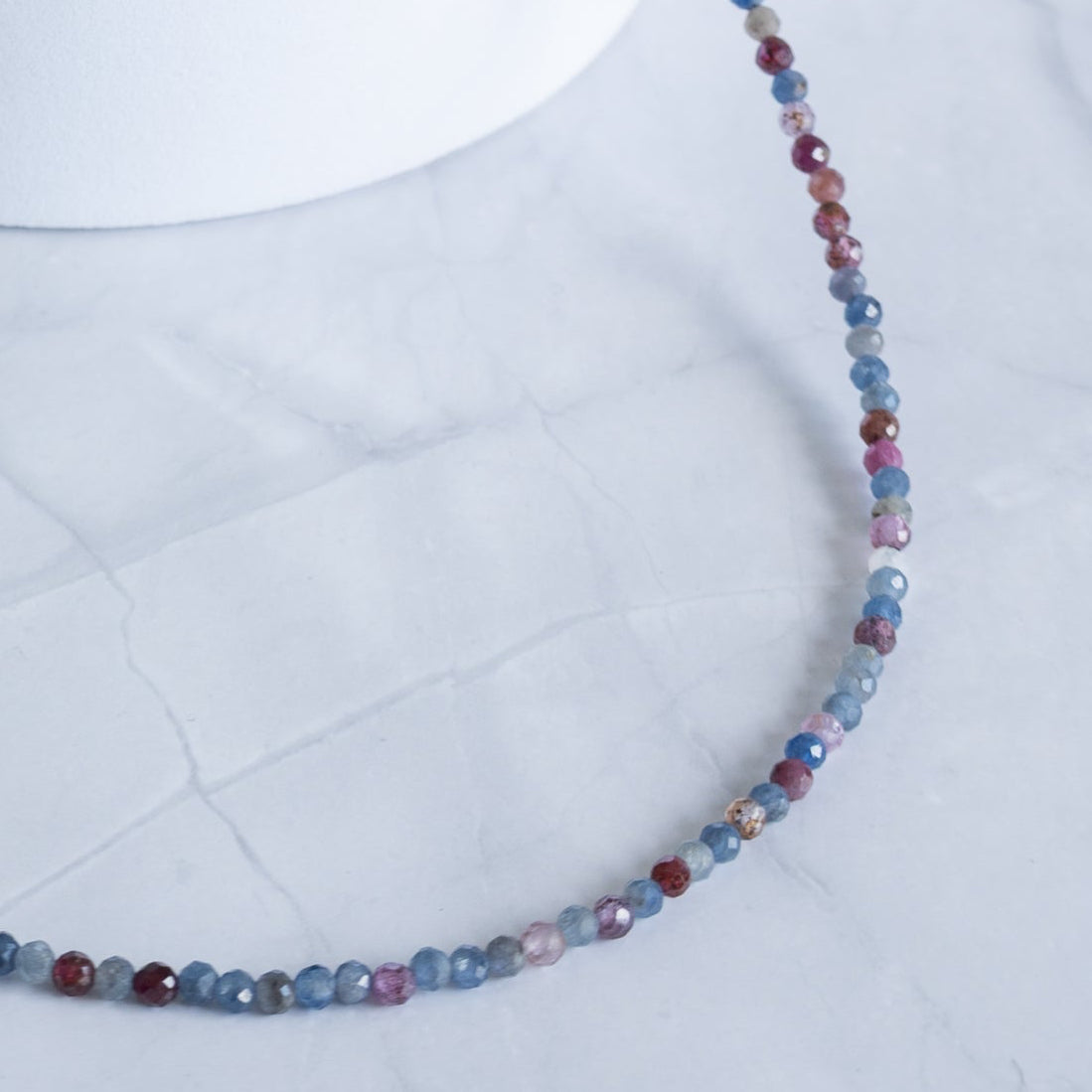 Sapphire Gemstone Necklace with Sterling Silver Clasp – 3–4mm | 40–43cm