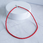 Red Paste Stone Necklace with Sterling Silver Clasp