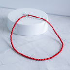 Red Paste Stone Necklace with Sterling Silver Clasp