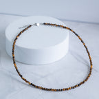 Tiger's Eye Gemstone Necklace with Sterling Silver Clasp – 3–4mm | 39–42cm