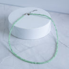 Green Angelite Gemstone Necklace with Sterling Silver Clasp – 3–4mm | 40–45cm
