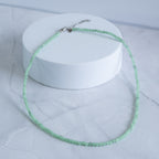 Green Angelite Gemstone Necklace with Sterling Silver Clasp – 3–4mm | 40–45cm