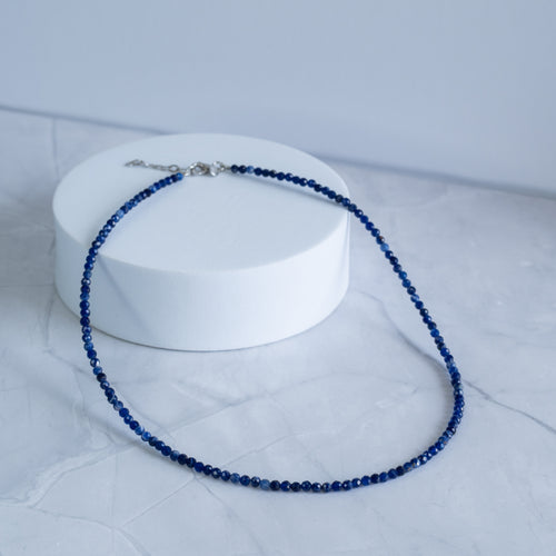 Sodalite Semi-Precious Stone Necklace with Sterling Silver Clasp