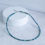 Chrysocolla Gemstone Necklace with Sterling Silver Clasp – 3–4mm | 40–43cm