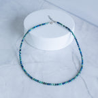 Chrysocolla Gemstone Necklace with Sterling Silver Clasp – 3–4mm | 40–43cm