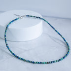 Chrysocolla Gemstone Necklace with Sterling Silver Clasp – 3–4mm | 40–43cm