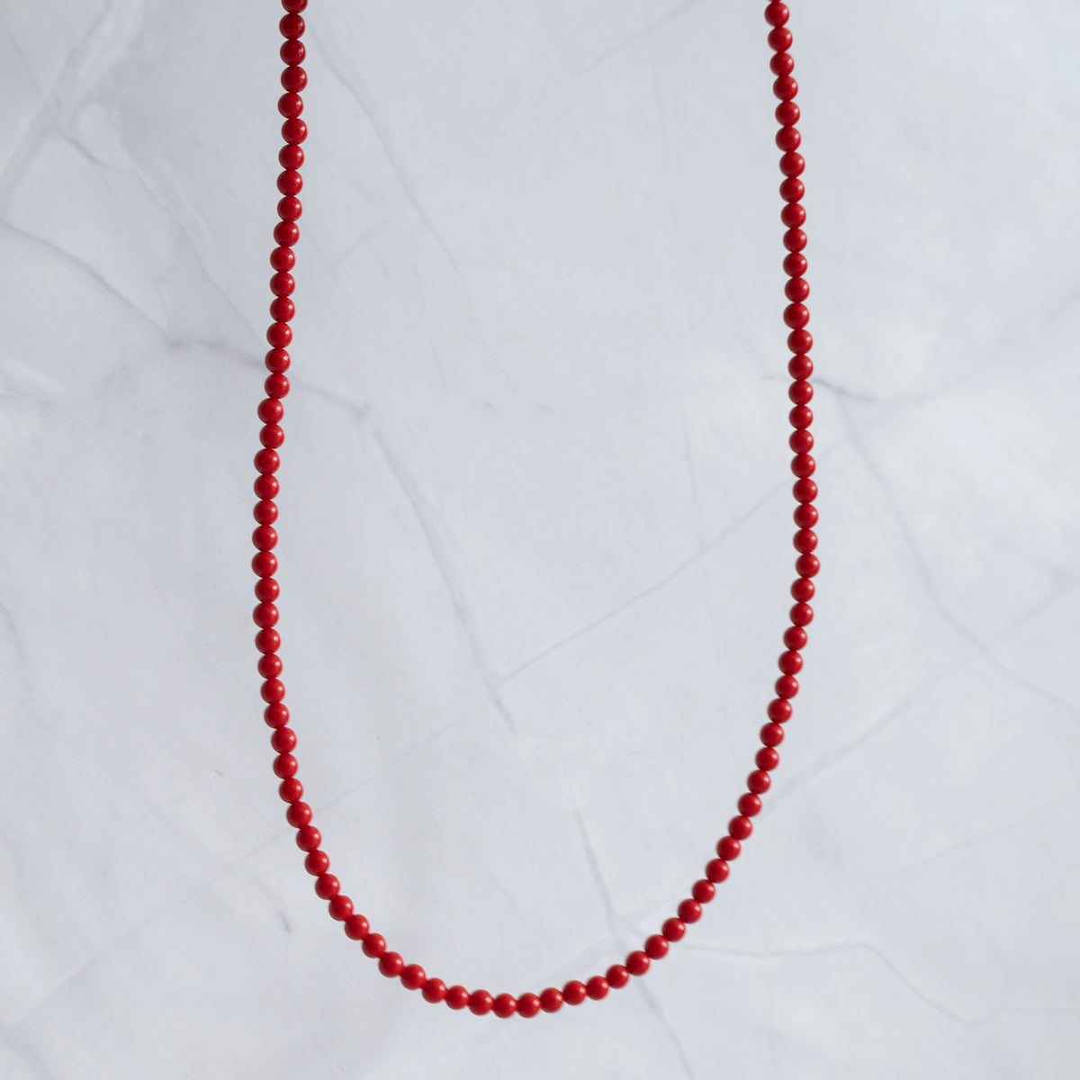 Red Paste Stone Necklace with Sterling Silver Clasp