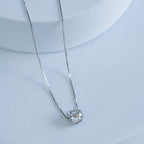 Sterling Silver Moissanite Solitaire Pendant Necklace – 1ct