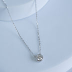 Sterling Silver 0.8ct Moissanite Fixed Pendant Necklace – 40+3cm