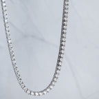 Sterling Silver Moissanite Tennis Necklace – 3mm Moissantes| 39cm