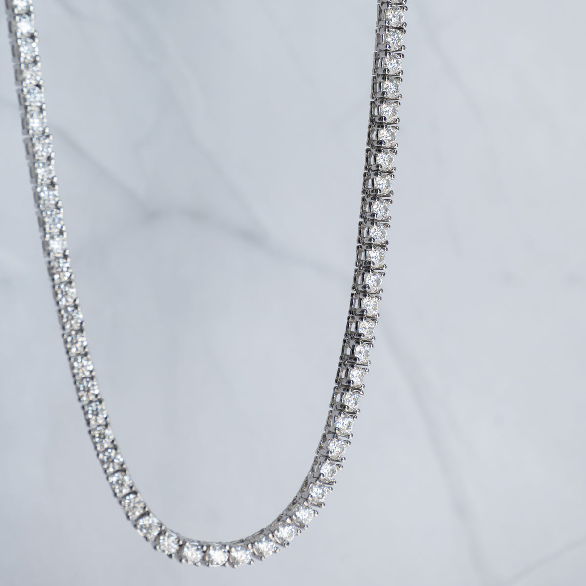 Sterling Silver Moissanite Tennis Necklace – 3mm Moissantes| 39cm
