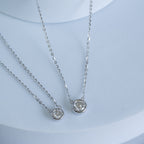 Sterling Silver 0.8ct Moissanite Fixed Pendant Necklace – 40+3cm